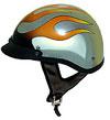 DOT CHROME FLAME SHORTY MOTORCYCLE HELMET